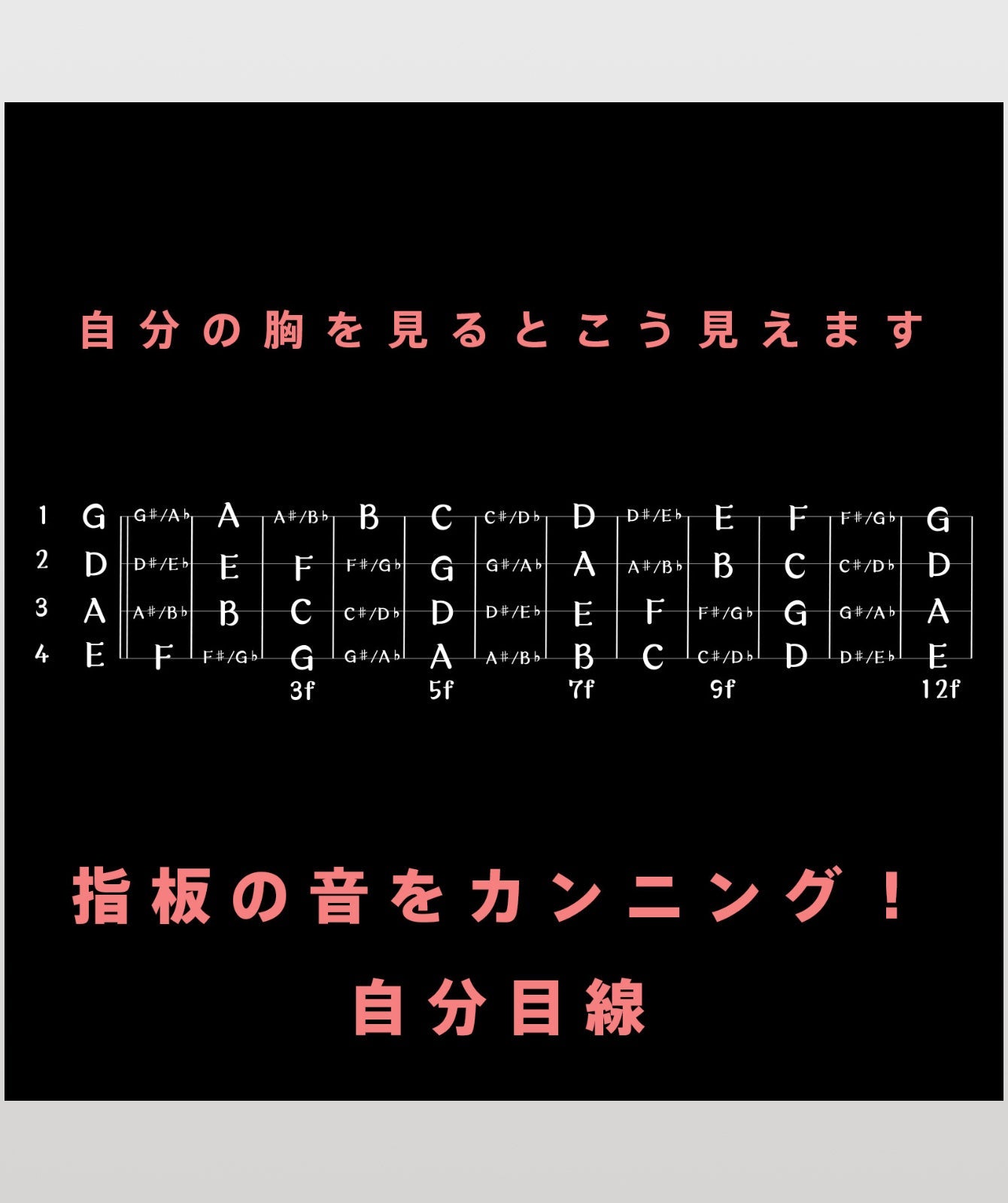 指板の音をカンニング！ベース編 自分目線（半袖）