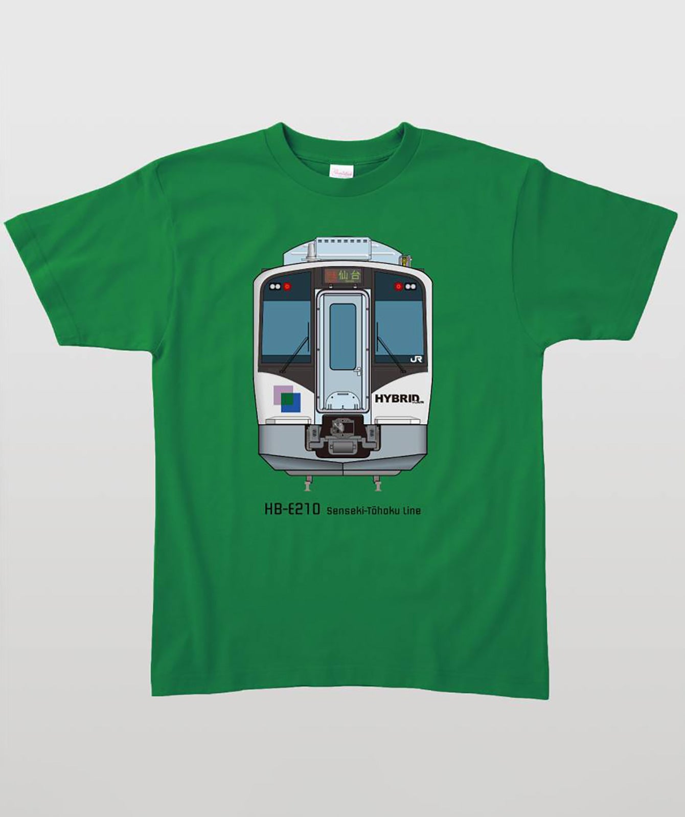 電車の顔図鑑Tシャツ HB-E210系仙石東北ライン Type A