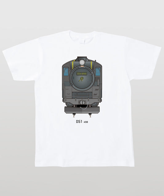 電車の顔図鑑Tシャツ D51形498号機 Type A