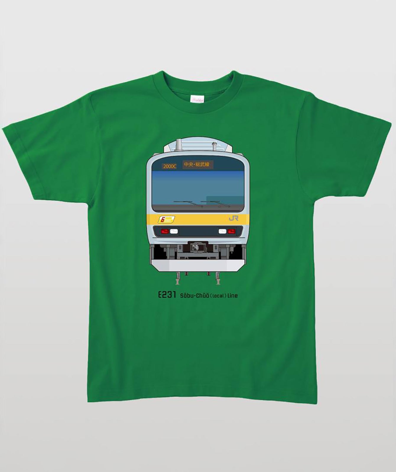 電車の顔図鑑Tシャツ E231系総武中央緩行線 Type A