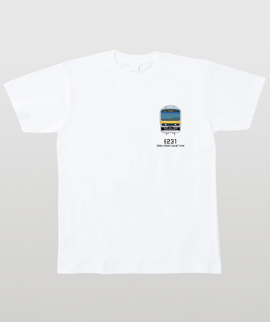 電車の顔図鑑Tシャツ E231系総武中央緩行線 Type B