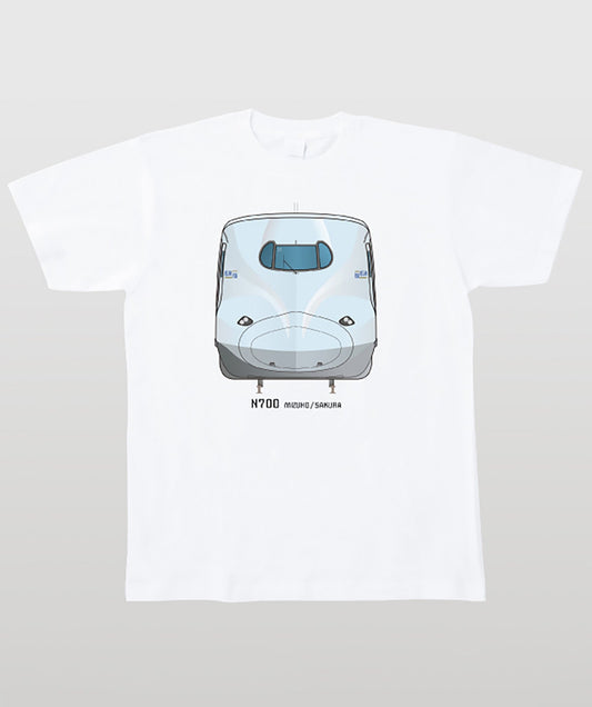 電車の顔図鑑Tシャツ N700系みずほ/さくら Type A