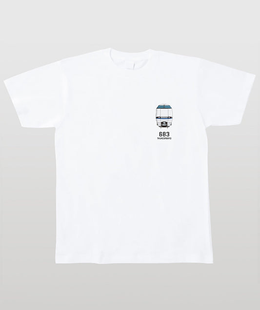 電車の顔図鑑Tシャツ 683系4000番台サンダーバード Type B