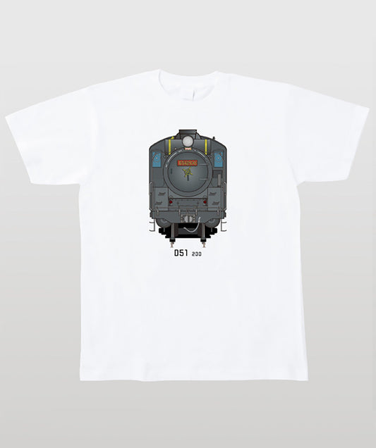 電車の顔図鑑Tシャツ D51形200号機 Type A