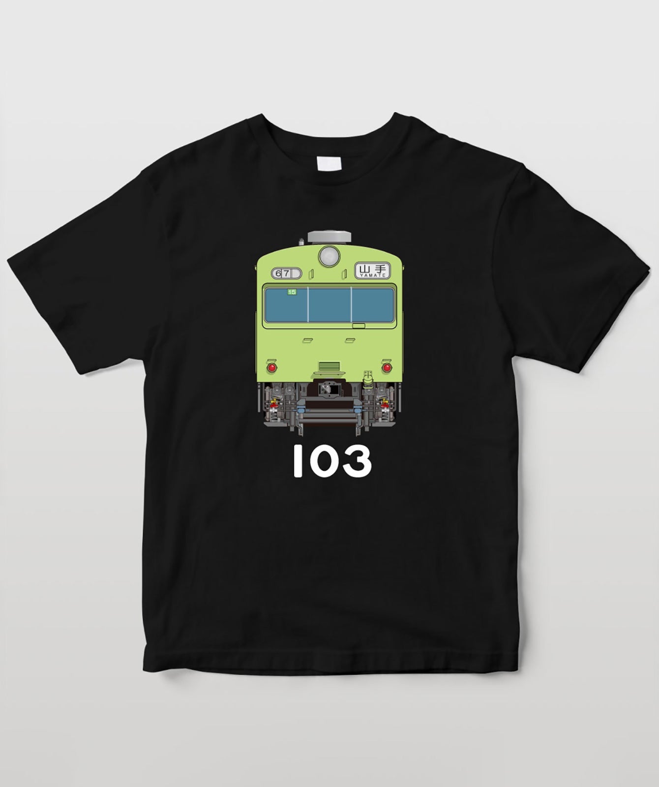 電車の顔図鑑Tシャツ 国鉄型103系電車ウグイス色 Type A